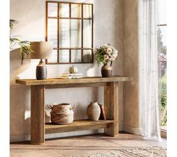 Console Moderne De 140 Cm, Table D'entrée Étroite Avec Rangement Pour Le Salon